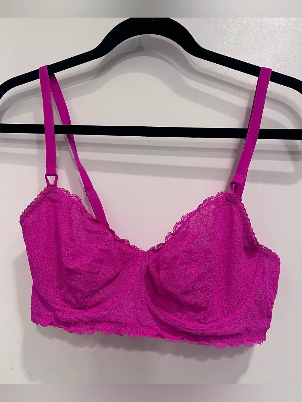 Auden Fuchsia Hot Pink Lace-Trim Bralette Size 36D